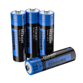 Hixon 4-Pack Lithium Rechargeable AA Batteries (1.5V Constant Voltage, 3500 mWh)
