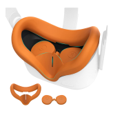 (EOL) KIWI design Silicone Face Mask with Lens Protector for Quest 2 (Orange)